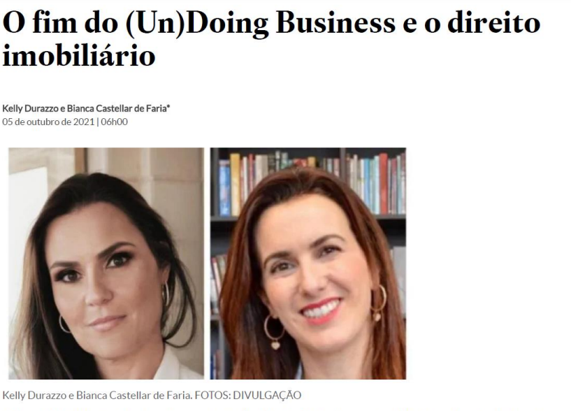 Estadão – O Fim do (Un)Doing Business e o direito imobiliário